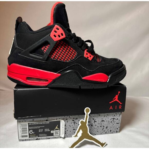 Size 6 - Nike Air Jordan 4 Retro GS Red Thunder Men\'s Shoes Ships Now main image 4